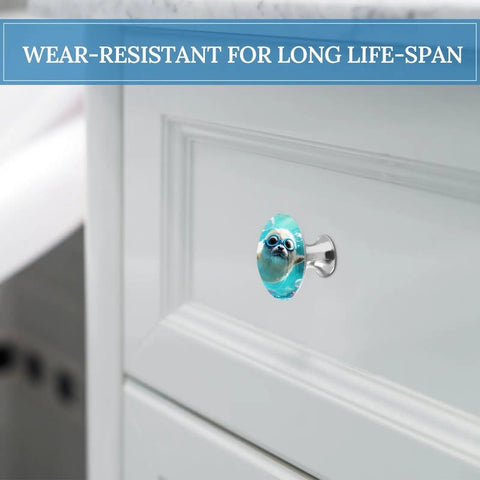 Totally Adorable Seal With Glasses Underwater Round Cabinet Knobs on white cabinet, stainless steel aluminum alloy hardware