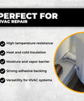Aluminum Foil Tape 12 Inch By 50 Yards Heat Shield Reflective Sealant For HVAC Ducts Pipes And Metal Insulation Repairs Seals