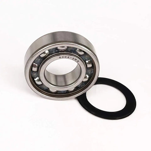 10 Pack 6004-2RS Sealed Ball Bearings 20x42x12 For Snowmobiles - Deep Groove Design, Dual Rubber Seals, Chrome Steel Construction, High Speed Radial And Axial Load Support, Factory Lubricated, Durable, Precision Performance Bearings For Power Sports, shown with seal