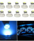 10 Pack Ultra Bright Ice Blue T3 Neo Wedge LED Bulbs With 8mm Base For Car Dash Instrument Cluster Lights 3030 SMD Chip Replacement Lamps