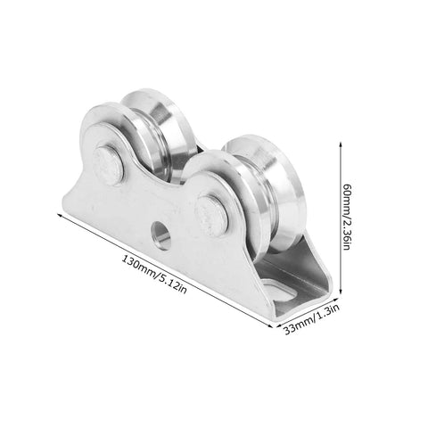 V Groove Wheel Sliding Gate Caster Heavy Duty Rigid Roller With Bracket For Inverted Track Rolling Gate Industrial Carts