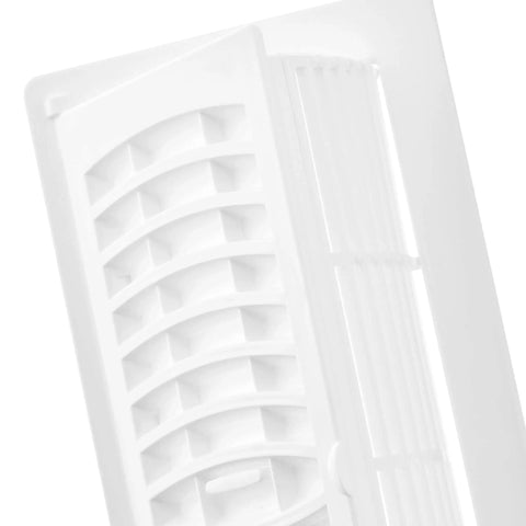 Pop Up Floor Register 4 By 10 Inch White Pack Of Five With Air Deflector, High Impact Polystyrene Construction, Rust Proof And Scratch Resistant