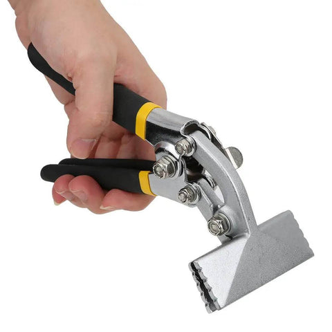 Metal Sheet Bending Seaming Pliers, 80mm Clamp, Bent Iron Pliers with Non Slip Ergonomic Handle for Seamers, hand view