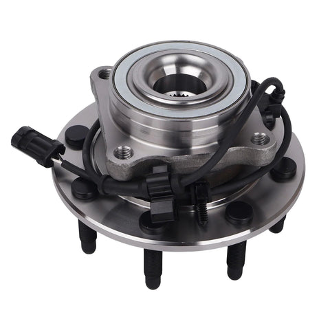 Front view of Two Pack 515058 4WD Beefed Up Front Wheel Bearing Hub Assemblies for Chevy Silverado Suburban Avalanche 8 Lug Trucks.