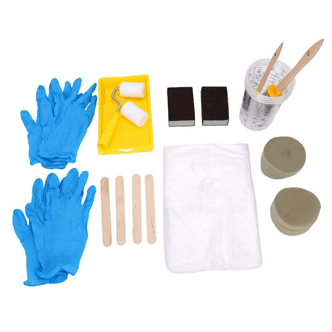 Sweet Kick Ass DIY Painting Set includes blue gloves, mini rollers, sponge blocks, cups, sticks, dust cover, and tray.