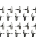Heavy Duty L Shaped Shelf Support Pegs 20 Pack 5mm Zinc Alloy Cabinet Bracket Pins in Silver for Bookshelves Displays Closets Cupboards