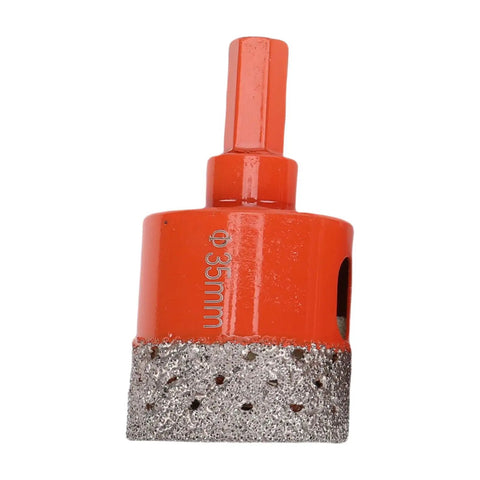 Solid 8 Piece Hole Saw Kit With Porous Vacuum Brazed Design For Tile Ceramic Glass Granite Marble Drilling Sizes 6 To 35mm Plus 2 Inch Chamfer Bit Tool, 35mm hole saw