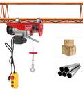 551 Lb Mini Electric Hoist With Emergency Stop Switch, 510 Watt Motor And Wired Control, Compact Portable Winch for lifting heavy boxes and pipes.
