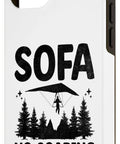 Hang Gliding Hang Glider Pilot Phone Case For Aerial Sports Fans And Flying Events with SOFA No Soaring graphic design.