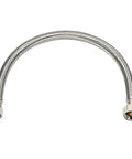36-inch braided faucet connector with compression fitting in stainless steel, lead-free, durable flexible line, resists kinks, no leaks.
