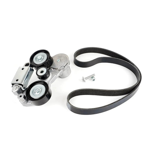 Drive Belt Tensioner Assembly Kit With Pulley And Serpentine Belt For GM 2.4L L4 Cars Like Impala Malibu LaCrosse Regal Aura Vue 2007 2016 Replaces 12663047 7PK1290