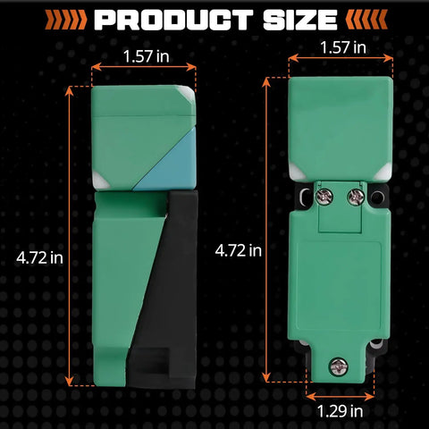 Dimensions of IP67 Inductive Sensor Replacement For NBN40 U4 UU Compatible Plug And Play Proximity Switch showing size details.