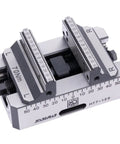 Self Centering CNC Vise for Milling Machine H77120 Precision Clamp with Disassemblable Steel Jaws 0.02mm Repeatability 130x77x65mm Size Heavy Duty Durable Wear Resistant Ideal Milling Fixture for Tight Tolerances, self-centering vise shown open