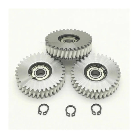 Oblique Helical Planetary Gear for E-Bike Hubs, 35T 47.5x12mm, Nylon Plus Steel Hybrid with 8mm Bearings displayed on white background