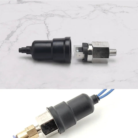 Adjustable One Eighth Inch Pneumatic Pump Pressure Control Switch NC Normally Closed For Air And Water Systems, shown disassembled