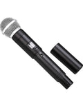 Wireless Microphone System With Dynamic Handheld Mics, mic with battery cover, 150 ft range, ideal for karaoke and events