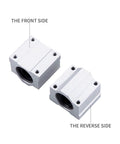 Three Pack Linear Motion Bearing Slides SCS16LUU 16mm Length for CNC Parts and 3D Printer Projects High Precision Guide Rails for Precision Machine Tools and DIY Builds, front and reverse sides