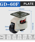 Heavy Duty Retractable Leveling Casters Adjustable Caster Wheels for Equipment Stabilization with dimensions shown.