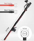 Straight Up Heavy Duty 2.5 Foot SAE Extension Cable With Inline Fuse Pack For Trickle Charging Motorcycles And Solar Panels Beast Mode Quick Disconnect Terminal Harness No Sweat with positive and negative terminal details.