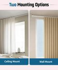 No Drill Adhesive Curtain Track With 10.5ft Ceiling And Wall Mount, Heavy Duty Curtain Rail Supports Up To 18lbs installation view