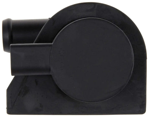 Straight Swap Electric Engine Water Pump With Tight Gasket Seals For Zero Leak Issues And No Sweat Installation side view showing smooth black plastic design.
