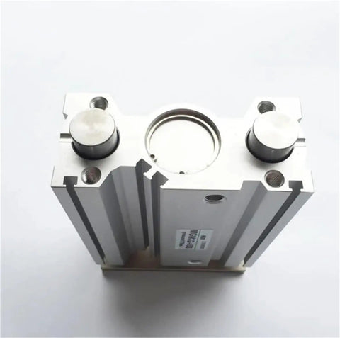 Built Tough Double Acting Pneumatic Air Cylinder Compact MGQM Bearing Design Smooth 500mm Stroke With 50mm Bore top view showing aluminum construction.