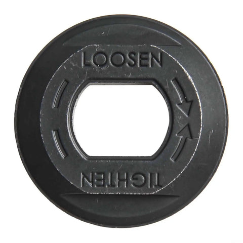 Top view of beefed-up heavy duty outer flange washer from clamp flange washer and blade bolt set for circular saws.