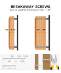 Diagram showing installation of Five Pack 10 Inch Matte Black Cabinet Handles, anti-stain finish, including breakaway screws.