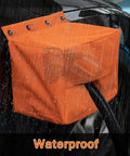 Straight Up Heavy Duty EV Charger Plug Cover Waterproof Outdoor Charging Port Protector Built Tough 600D Oxford Fabric in rain.
