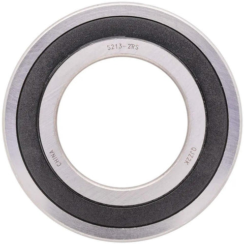 Heavy Duty 5213-2RS Angular Contact Ball Bearing With Double Rubber Seal 65mm By 120mm By 38.1mm, top view showing rubber seals.