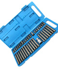 Chrome Vanadium Socket And Wrench Auto Repair Combo Kit with assorted sockets in blue case for easy storage and transport.