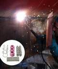 Get Your Hands On This Pl60 Plasma Cutter Kit Full Set Includes Cutting Torch Tip Nozzles And Consumables For Serious Welding Jobs With Super High Heat Resistance And Electric Flow That Keeps You Going All Day Long. Sparks flying during welding with plasma cutter.