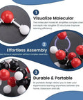 Steps showing Molecular Model Kit Atom Link Chemistry Set With 1049 Pieces Including 398 Molecular Balls And 512 Connectors