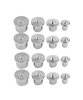 Dowel Center Point Set 10Pcs 6mm 8mm 10mm 12mm, chrome locating pins for precise mortises and splices in woodworking projects.