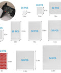 Dish Moving Master Pack 290 Dish Packing Kit in 9 Sizes with fragile labels and dimensions in inches shown.