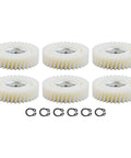 Durable Nylon Planetary Gear Set For E Bike Hub Motors With 31T 35T 36T Gears, 608 Bearing, 6 Pack laid out with clips
