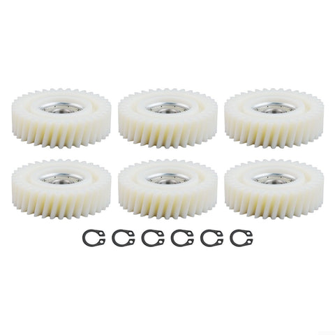 Durable Nylon Planetary Gear Set For E Bike Hub Motors With 31T 35T 36T Gears, 608 Bearing, 6 Pack laid out with clips