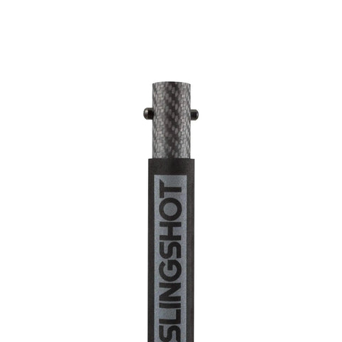 Close-up of Javelin Adjustable Carbon Boom V1 for Wing Foil and Wingsurf with ergonomic grip and push-pin connection system.