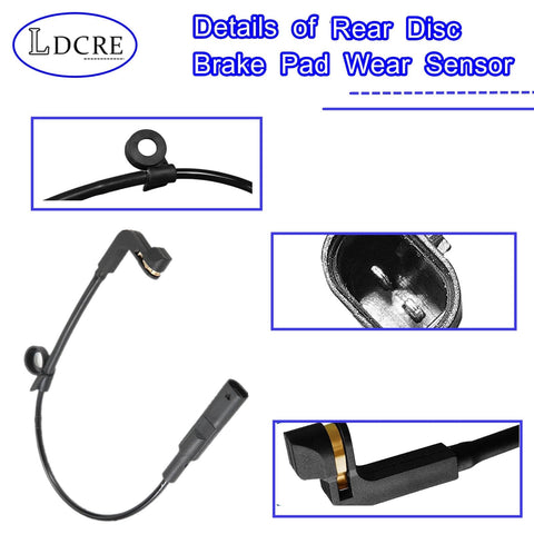 Amazon-brand rear disc brake pad wear sensor with wiring harness and electrical connector