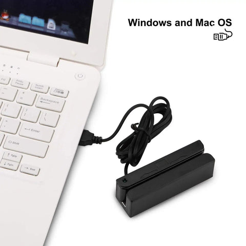USB Swipe Magnetic Card Reader That Reads 3 Tracks In Plug And Play Style With No Driver Needed, Keyboard Emulation, compact size