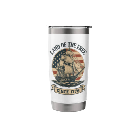 Patriotic American Flag Sailboat Insulated Tumbler Stainless Steel Travel Cup That Keeps Drinks Hot Or Cold Red White And Blue Fourth Of July Gear