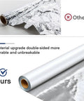 Heavy Duty Radiant Barrier Reflective Attic Insulation Roll White Silver Vapor Barrier showing durable double-sided material.