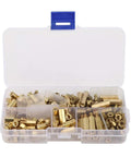 180Pcs M4 Brass Standoff Spacer Set With Male And Female Hex Pillars Screws And Nuts For Electronics PCB Mounting Durable Brass Hardware Kit In Storage Box Built For DIYers, open organizer case