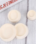 4pcs White Rubber Bathtub Stopper with Hanging Ring for Sink Drains, white rubber stoppers in various sizes for tub and sink use.