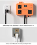 3 Outlet Refrigerator Surge Protector With Time Delay And 3000J Voltage Protection For Home Appliances, showing wall installation.