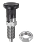 Real Deal Drop Dead Durable Stainless Steel Push Fit Ball Nose Spring Plunger M16 X 1.5 Thread 8 Millimeter Pin with hex nut