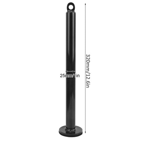 Heavy-Duty Barbell Loading Pin For DIY Gym 250 Lb Capacity 12.6 Inch Steel Rod with dimensions shown