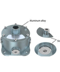 Front view of Sokply explosion-proof junction box with aluminum alloy body and SUS304 fittings, top conduit hub.