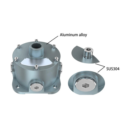 Front view of Sokply explosion-proof junction box with aluminum alloy body and SUS304 fittings, top conduit hub.
