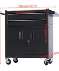 Real Deal Rolling Tool Chest With Two Secure Lockable Drawers And Heavy Gauge Cold Rolled Steel Build Designed Tough For Shop Grind And Weekend Warriors In Matte Black dimensions and features